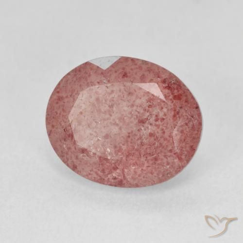 Cuarzo fresa Medium Light-Pink natural de 4.56 ct, Ovalada, Translúcido