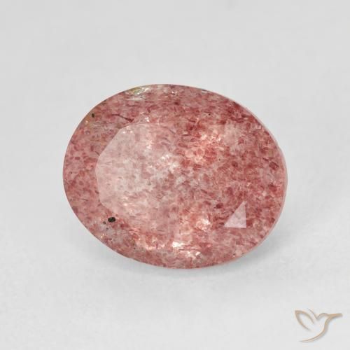 Cuarzo fresa Medium Light-Pink natural de 4.75 ct, Ovalada, Translúcido
