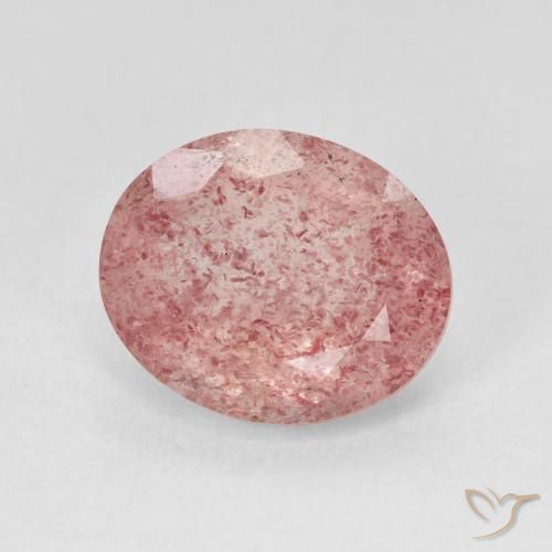 Cuarzo fresa Medium Light-Pink natural de 4.41 ct, Ovalada, Translúcido