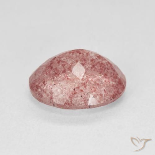 Cuarzo fresa Medium Light-Pink natural de 4.41 ct, Ovalada, Translúcido