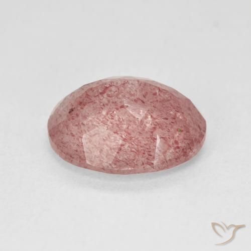 Cuarzo fresa Medium Light-Pink natural de 4.44 ct, Ovalada, Translúcido