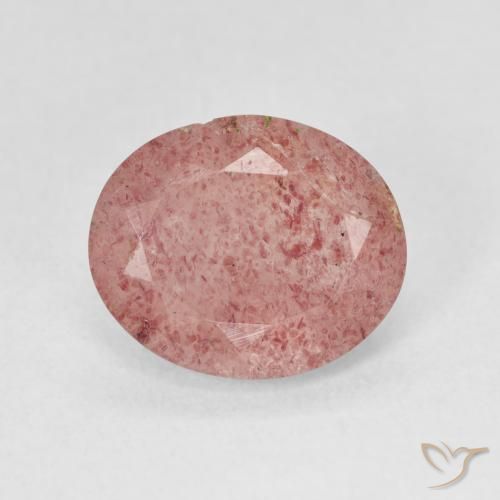 4.06ct Natural Rosado claro cuarzo fresa, Ovalada, Translúcido