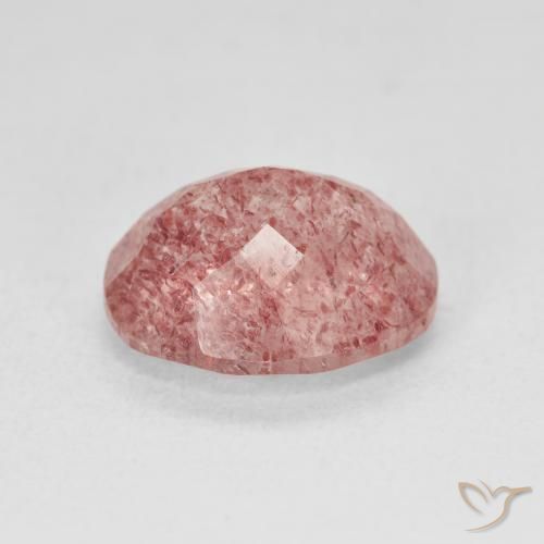 Cuarzo fresa Medium Light-Pink natural de 4.59 ct, Ovalada, Translúcido