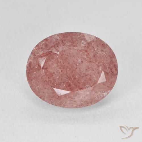 5.11ct Natural Medium Light-Pink Cuarzo fresa, Ovalada, Translúcido