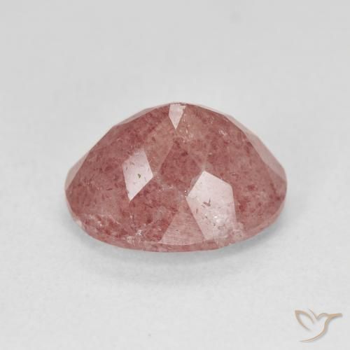Cuarzo fresa Medium Light-Pink natural de 5.11 ct, Ovalada, Translúcido