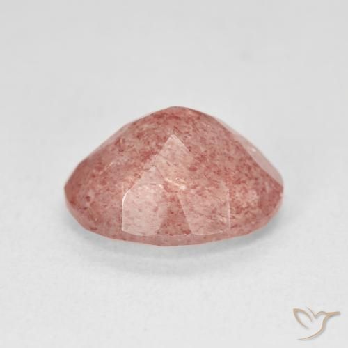 Cuarzo fresa Rosado claro natural de 4.58 ct, Ovalada, Translúcido