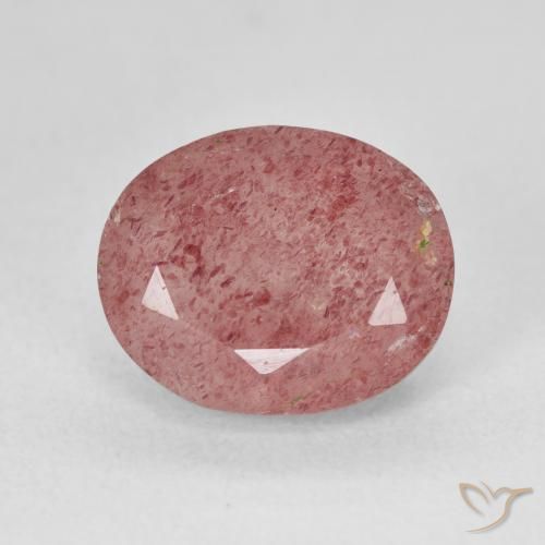 5.20ct Natural Rosado claro cuarzo fresa, Ovalada, Translúcido