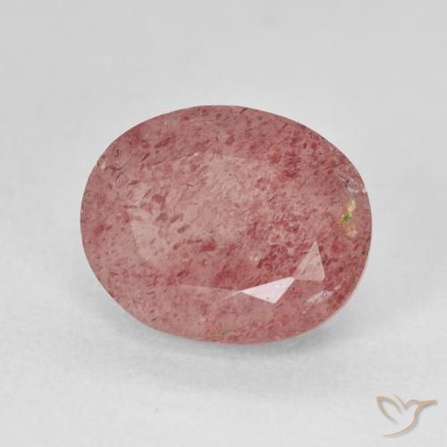 Cuarzo fresa Rosado claro natural de 5.20 ct, Ovalada, Translúcido