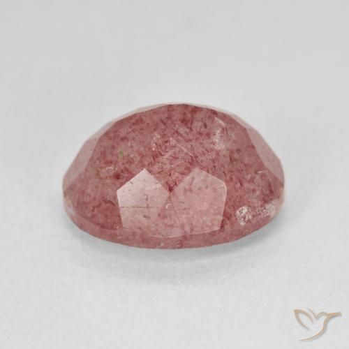 Cuarzo fresa Rosado claro natural de 5.20 ct, Ovalada, Translúcido
