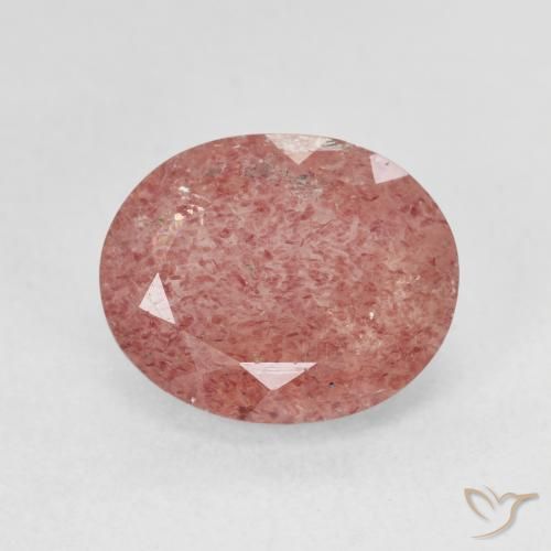 4.50ct Natural Rosado frambuesa cuarzo fresa, Ovalada, Translúcido