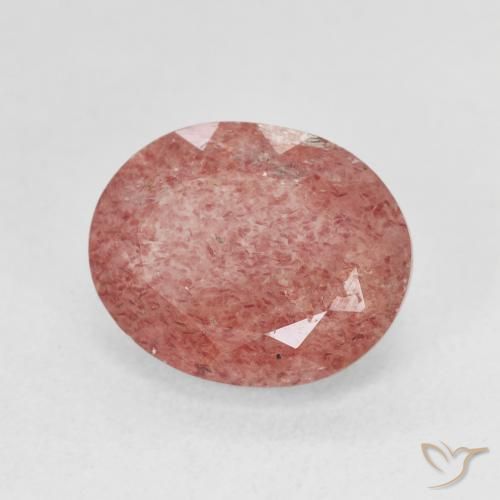 Cuarzo fresa Rosado frambuesa natural de 4.50 ct, Ovalada, Translúcido