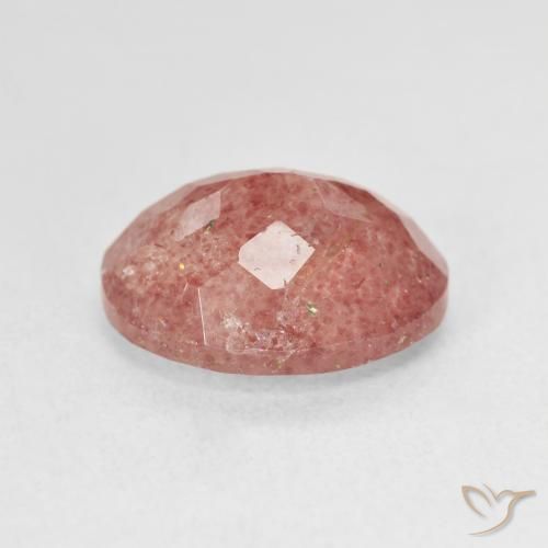 Cuarzo fresa Rosado frambuesa natural de 4.50 ct, Ovalada, Translúcido
