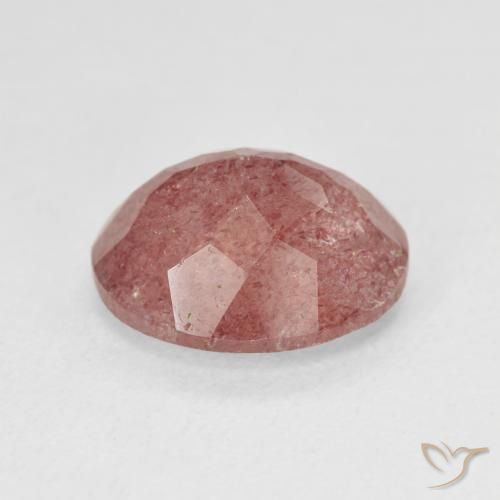 Cuarzo fresa Rosado medio natural de 4.76 ct, Ovalada, Translúcido