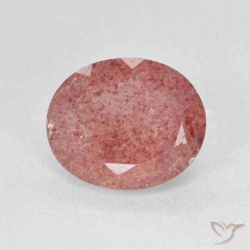 4.46ct Natural Rosado claro cuarzo fresa, Ovalada, Translúcido