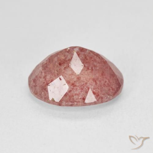 Cuarzo fresa Rosado claro natural de 4.46 ct, Ovalada, Translúcido