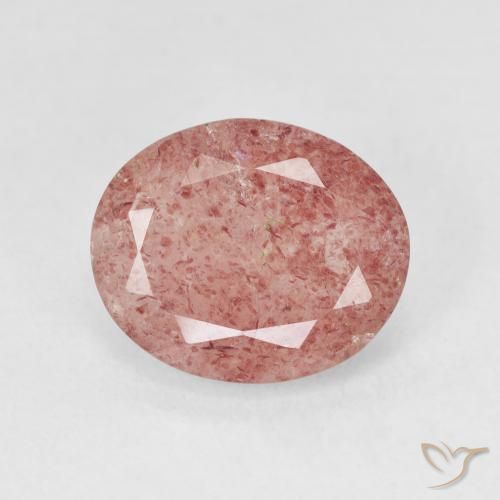 3.74ct Natural Rosado medio cuarzo fresa, Ovalada, Translúcido