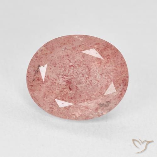 4.81ct Natural Medium Light-Pink cuarzo fresa, Ovalada, Translúcido