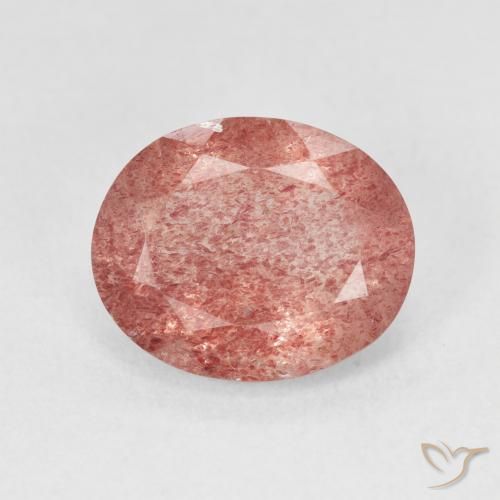3.99ct Natural Rosado frambuesa cuarzo fresa, Ovalada, Translúcido