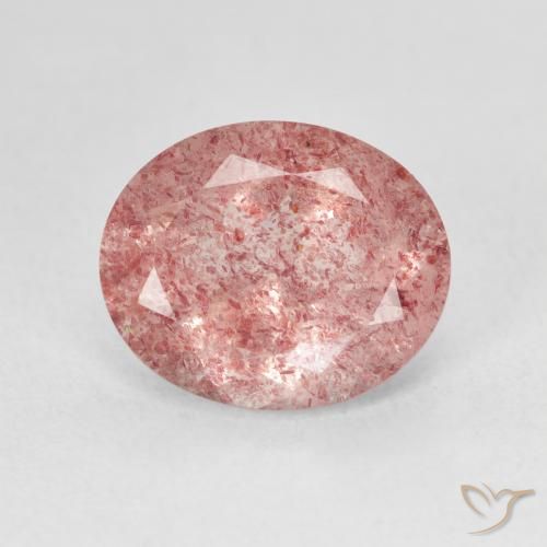 4.27ct Natural Medium Light-Pink cuarzo fresa, Ovalada, Translúcido
