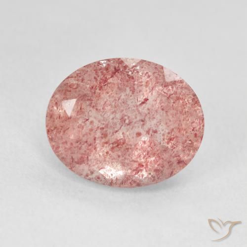 4.48ct Natural Rosado claro cuarzo fresa, Ovalada, Translúcido