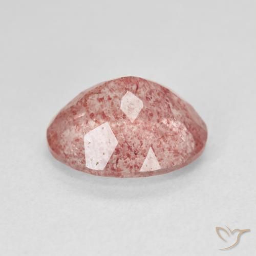 Cuarzo fresa Rosado claro natural de 4.48 ct, Ovalada, Translúcido