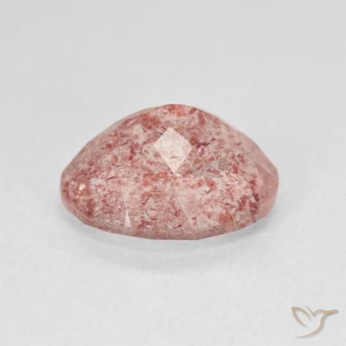 Cuarzo fresa Rosado claro natural de 4.47 ct, Ovalada, Translúcido