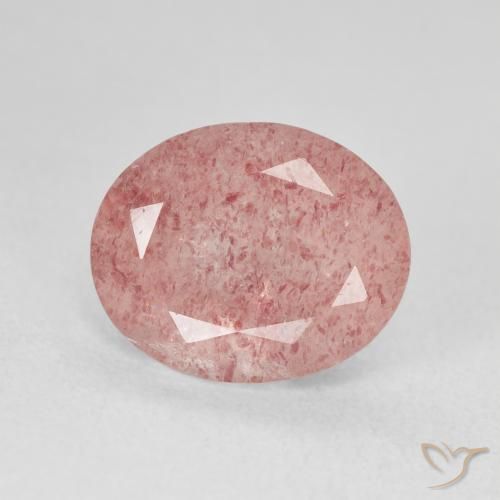 4.46ct Natural Medium Light-Pink cuarzo fresa, Ovalada, Translúcido