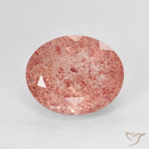 5.23ct Natural Rosado naranja cuarzo fresa, Ovalada, Translúcido
