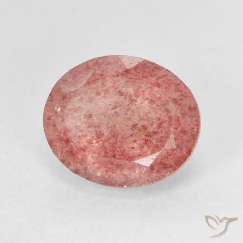 5.20ct Natural Rosa oscuro cuarzo fresa, Ovalada, Translúcido