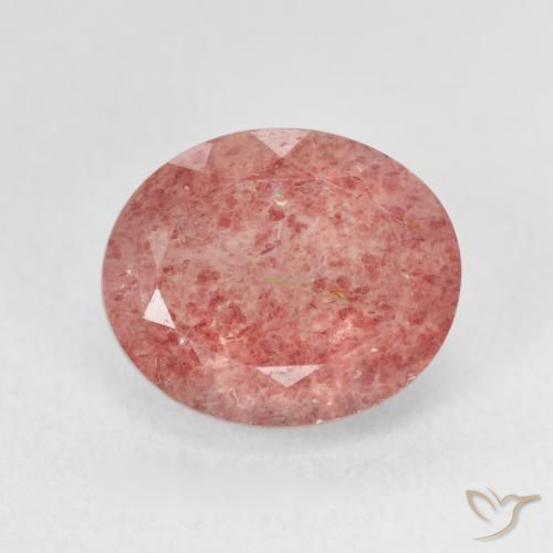Cuarzo fresa Rosa oscuro natural de 5.20 ct, Ovalada, Translúcido