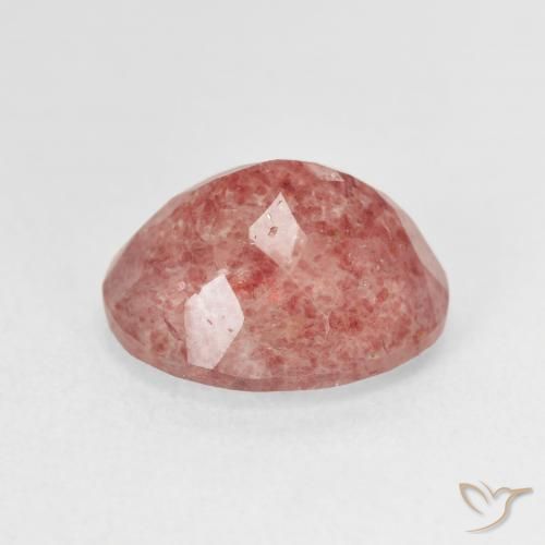 Cuarzo fresa Rosa oscuro natural de 5.20 ct, Ovalada, Translúcido