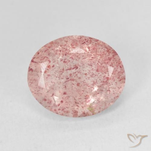 4.63ct Natural Rosado medio cuarzo fresa, Ovalada, Translúcido