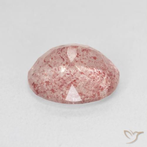 Cuarzo fresa Rosado medio natural de 4.63 ct, Ovalada, Translúcido