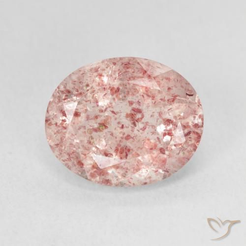 4.35ct Natural Rosado claro cuarzo fresa, Ovalada, Translúcido