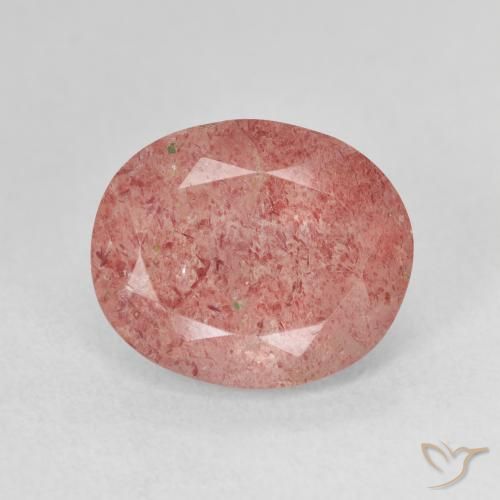 4.70ct Natural Rosado medio cuarzo fresa, Ovalada, Translúcido