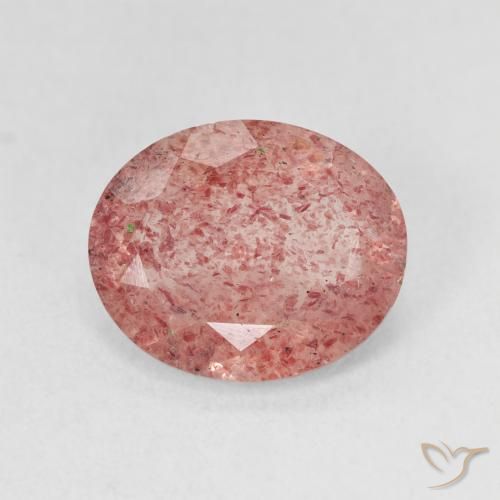 3.49ct Natural Rosado claro cuarzo fresa, Ovalada, Translúcido