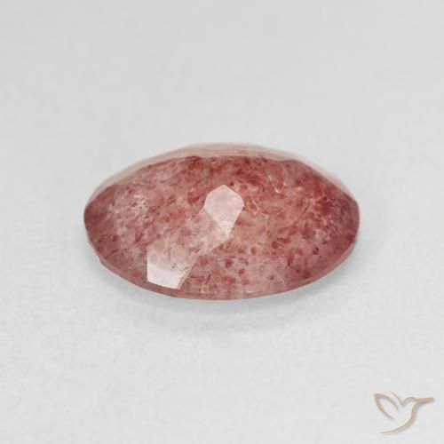 Cuarzo fresa Rosado claro natural de 3.49 ct, Ovalada, Translúcido