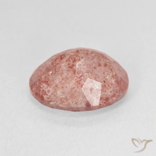 Cuarzo fresa Rosado claro natural de 4.80 ct, Ovalada, Translúcido