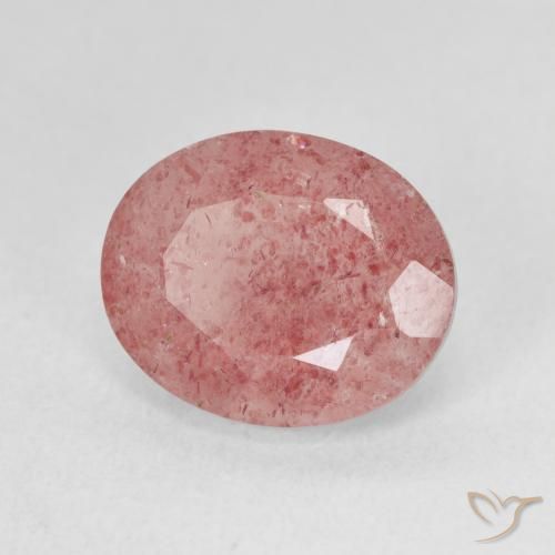 4.51ct Natural Rosado cálido claro cuarzo fresa, Ovalada, Translúcido