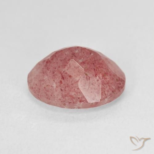Cuarzo fresa Rosado cálido claro natural de 4.51 ct, Ovalada, Translúcido