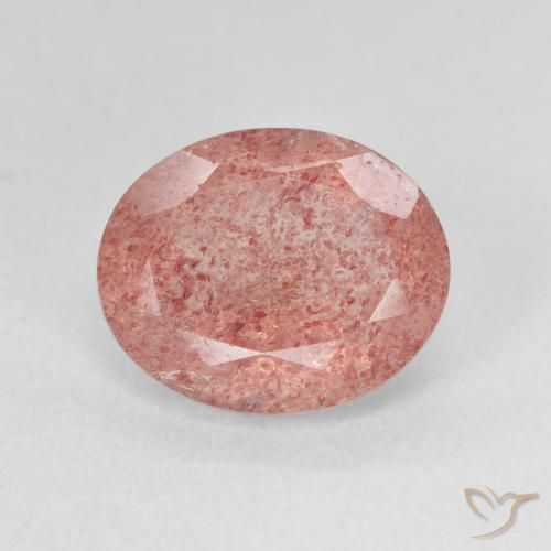 4.39ct Natural Rosado medio cuarzo fresa, Ovalada, Translúcido