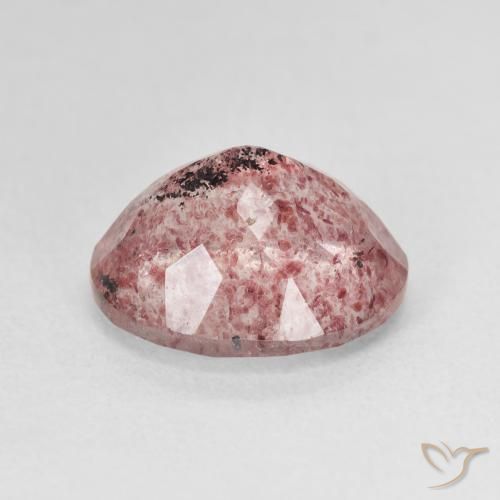 Cuarzo fresa Rosado intenso natural de 4.95 ct, Ovalada, Translúcido