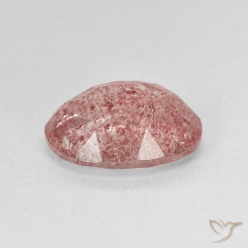 Cuarzo fresa Rosado cálido claro natural de 3.65 ct, Ovalada, Translúcido