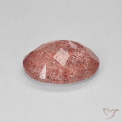Cuarzo fresa Rosado naranja natural de 3.61 ct, Ovalada, Translúcido