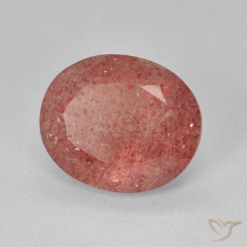 Cuarzo fresa Rosado pomelo natural de 4.44 ct, Ovalada, Translúcido