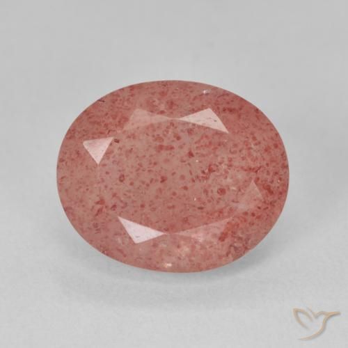 4.65ct Natural Rosado medio cuarzo fresa, Ovalada, Translúcido