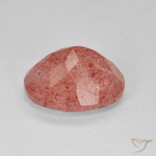 Cuarzo fresa Rosado medio natural de 4.65 ct, Ovalada, Translúcido