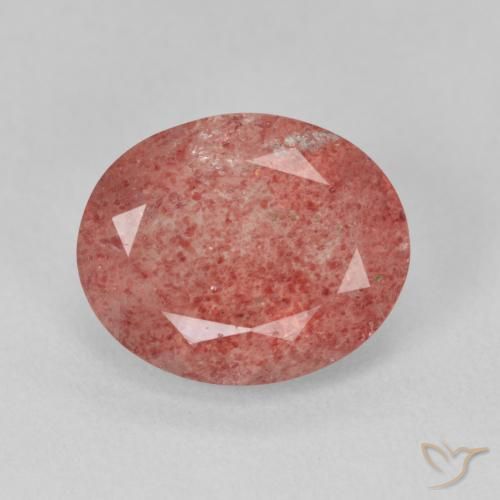 3.97ct Natural Rosa rosado cuarzo fresa, Ovalada, Translúcido