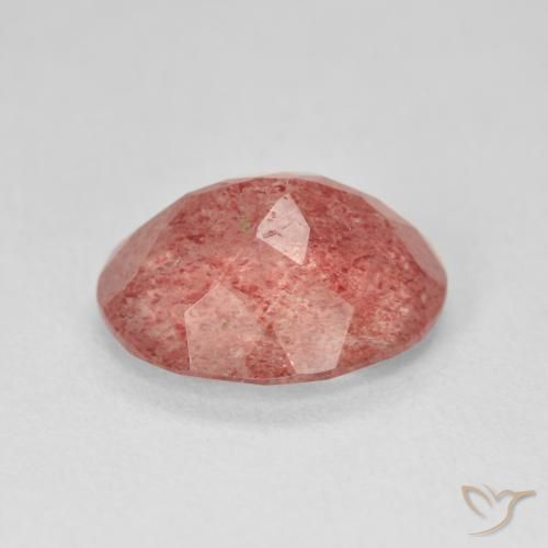 Cuarzo fresa Rosa rosado natural de 3.97 ct, Ovalada, Translúcido