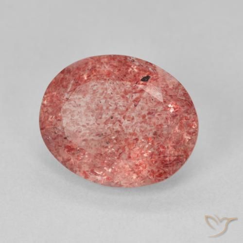 4.09ct Natural Rosado medio cuarzo fresa, Ovalada, Translúcido